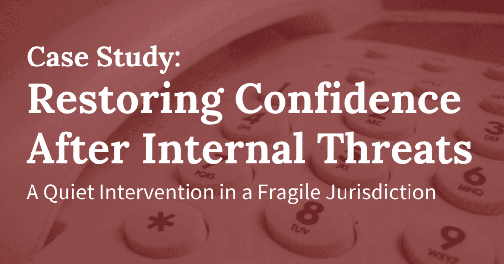 Restoring Workplace Confidence Amidst Intimidation Tactics in a Fragile Jurisdiction