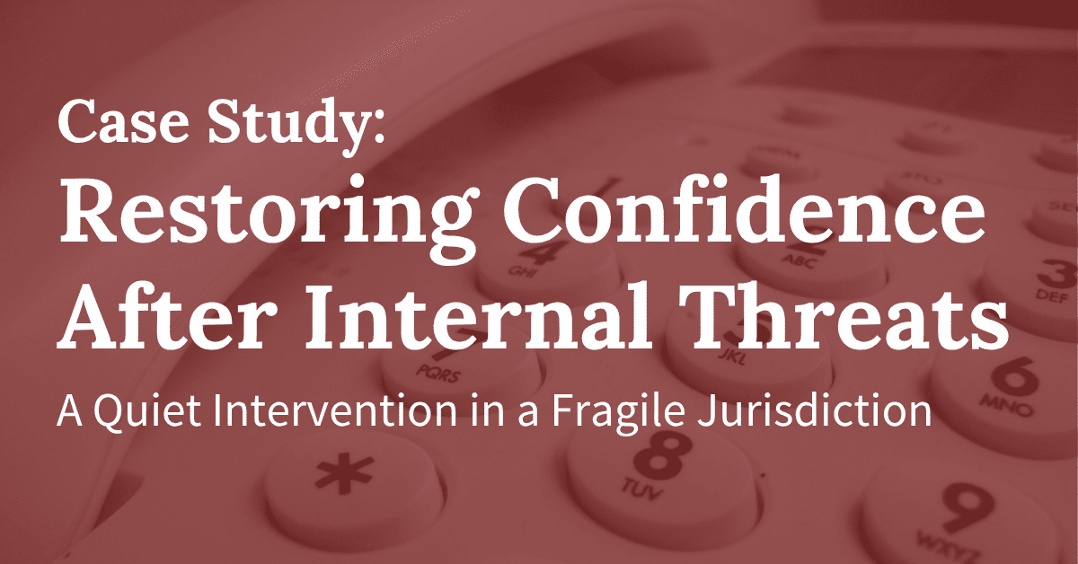 Restoring Workplace Confidence Amidst Intimidation Tactics in a Fragile Jurisdiction