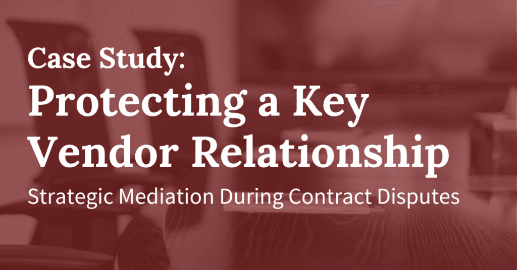 Preserving a Critical Vendor Relationship Through Strategic Clarity